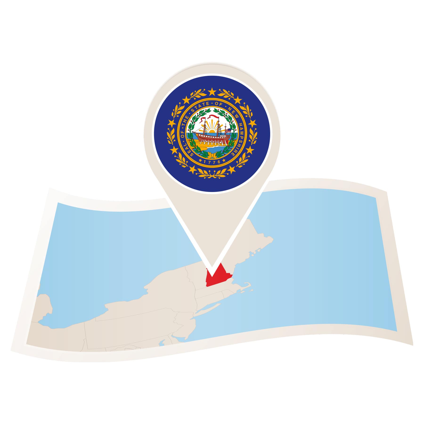 New Hampshire state outline