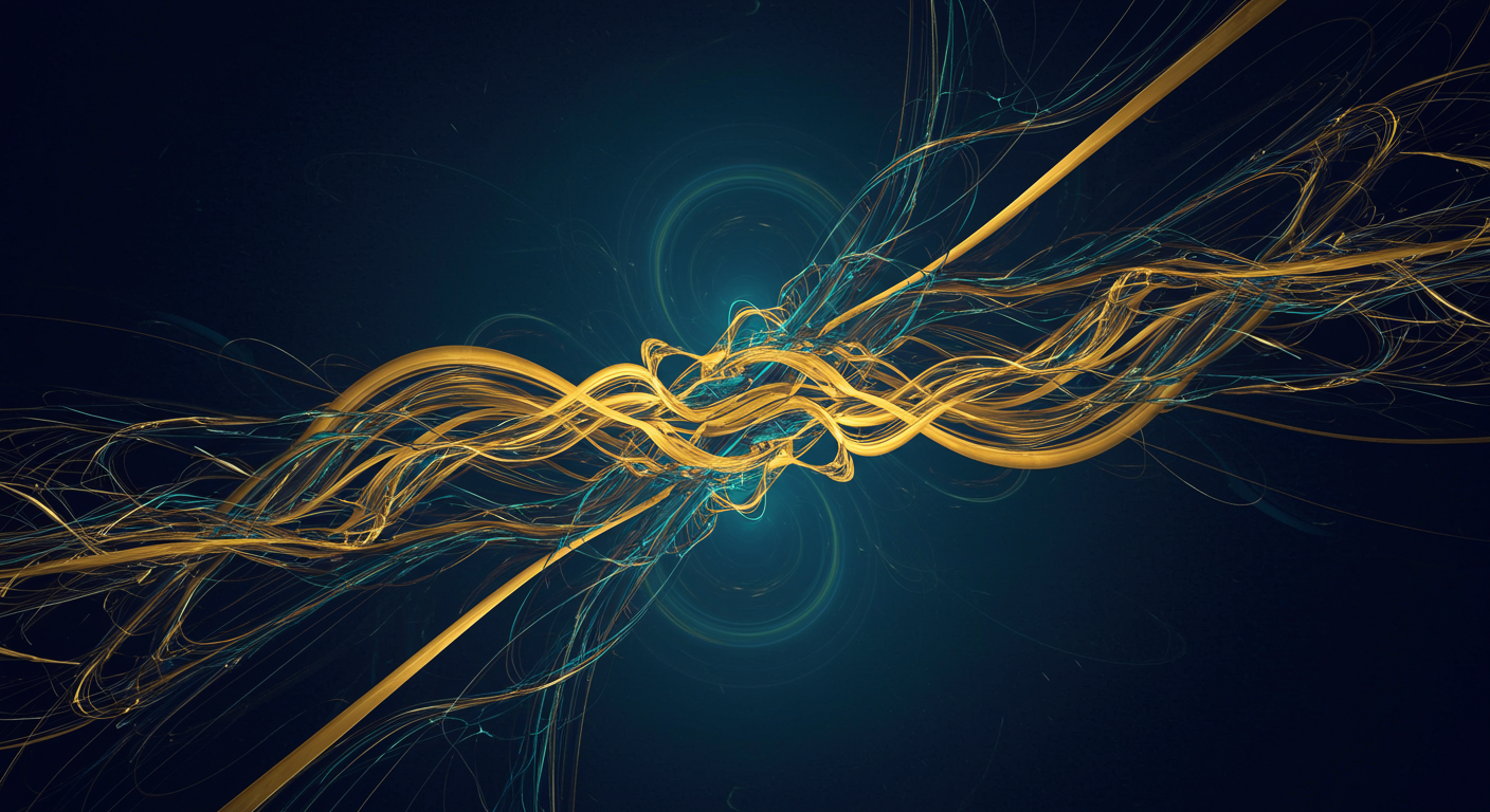 Quantum Entanglement showcasing abstract engineering excellence