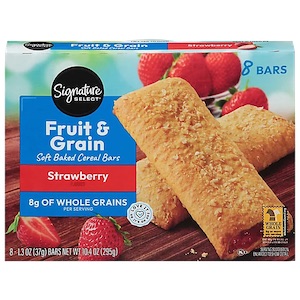 Signature Select Strawberry Fruit and Grain Cereal Bars, 8 count