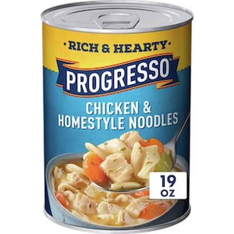 Progresso Rich and Hearty Chicken and Homestyle Noodles canned soup, 19 ounces