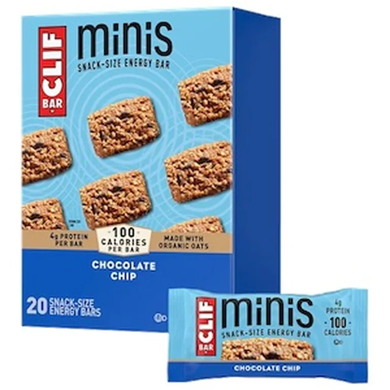 CLIF Bar Minis Chocolate Chip snack-size energy protein bars, 20 count