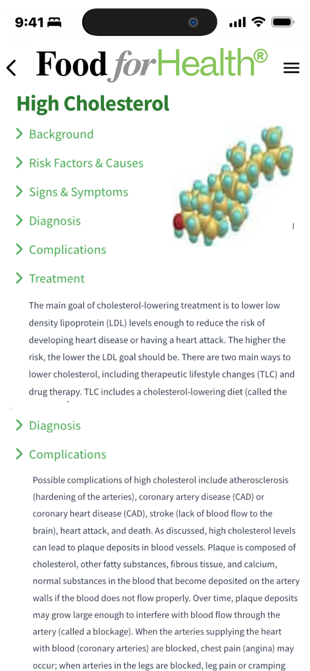 Clinical monograph screen