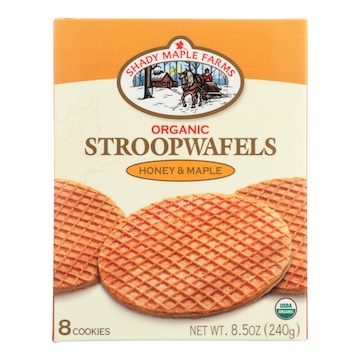 Shady Maple Farms Organic Stroopwafels Honey and Maple package