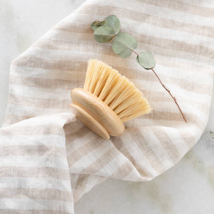 Sisal Bamboo Dish Brush Replaceable Head – Wide Design