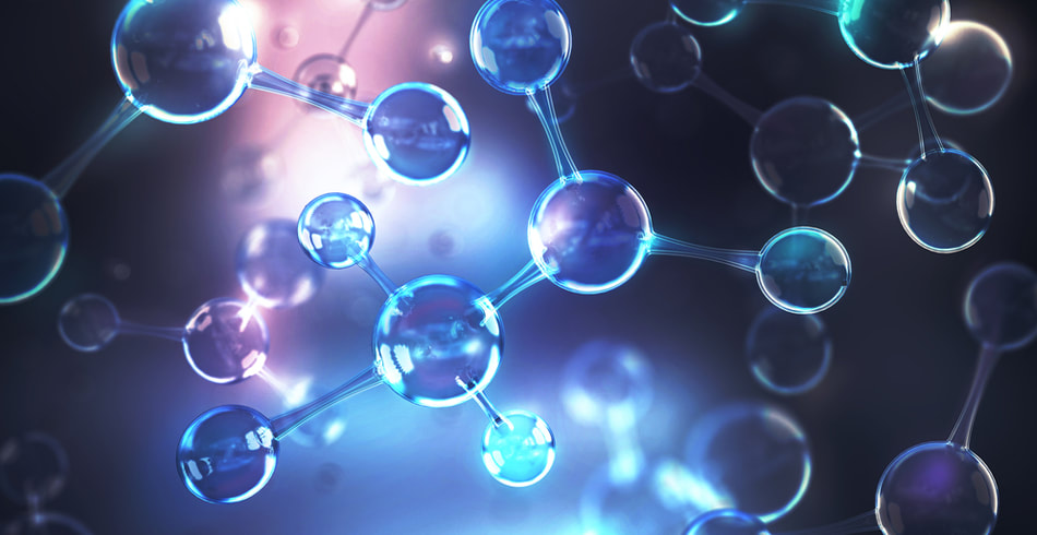 Molecular hydrogen therapy visualization representing cellular health and wellness