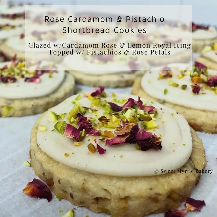 Rose Cardamom & Pistachio Shortbread Cookies - Image 3