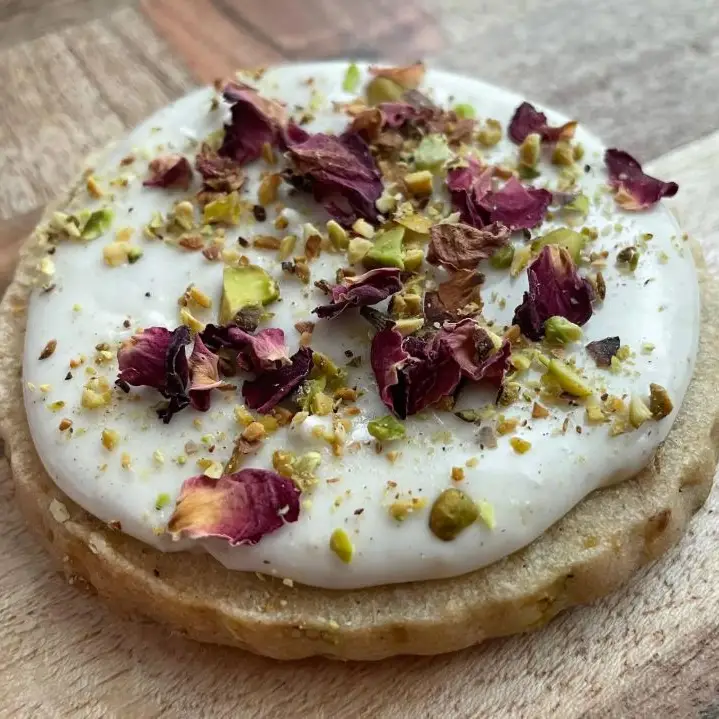 Rose Cardamom & Pistachio Shortbread Cookies
