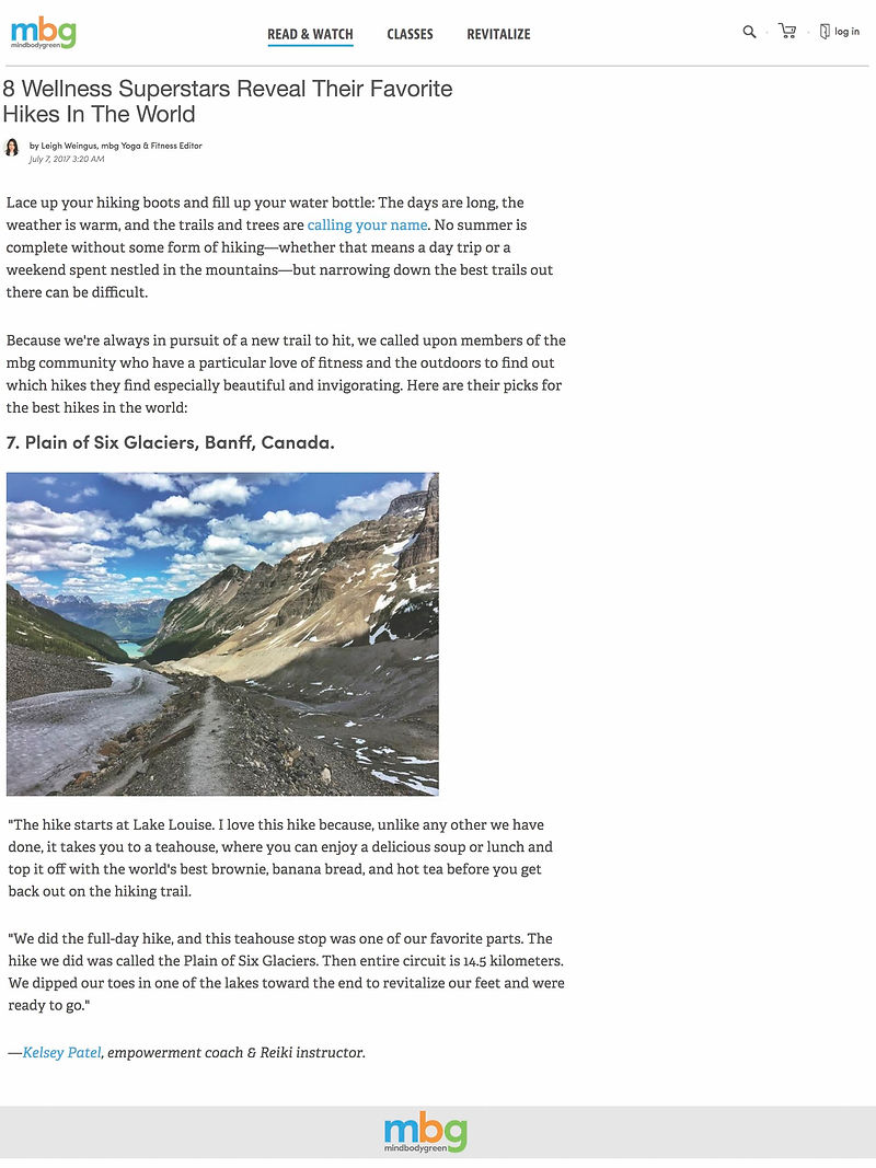 Mind Body Green - Hikes