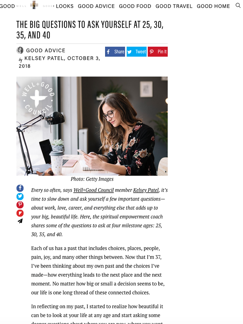 Well+Good | October 2018 - Life Questions