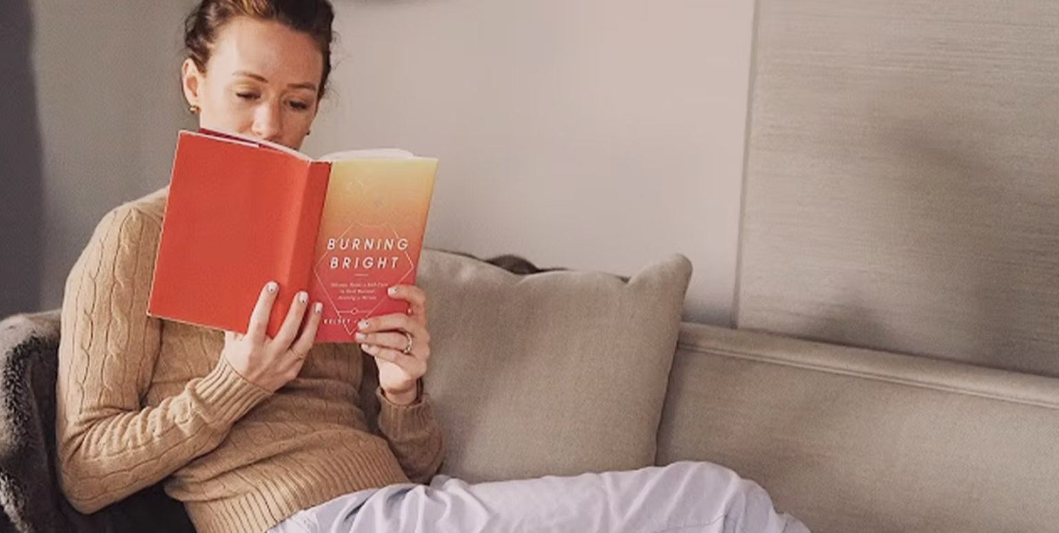 Kelsey J Patel reading Burning Bright