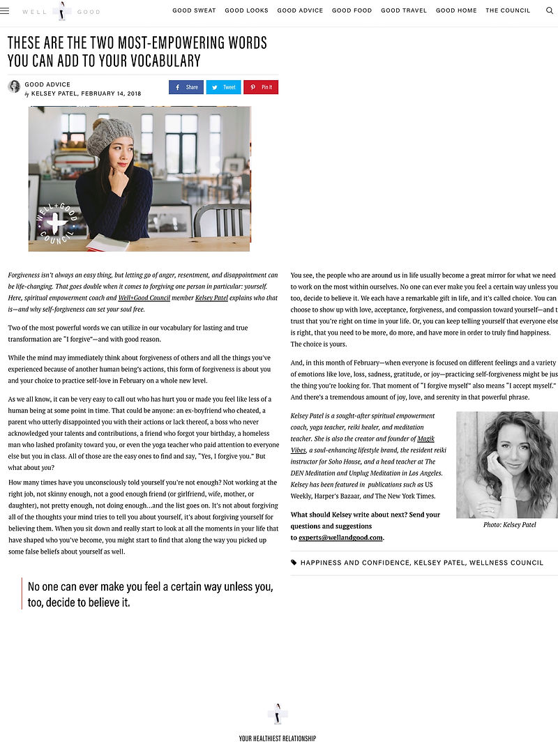 Well + Good | February 2018 - Forgiveness