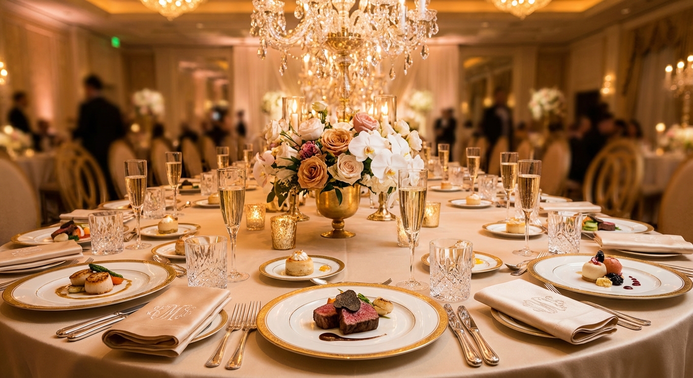 Luxurious wedding celebration with premium service and elegant presentation