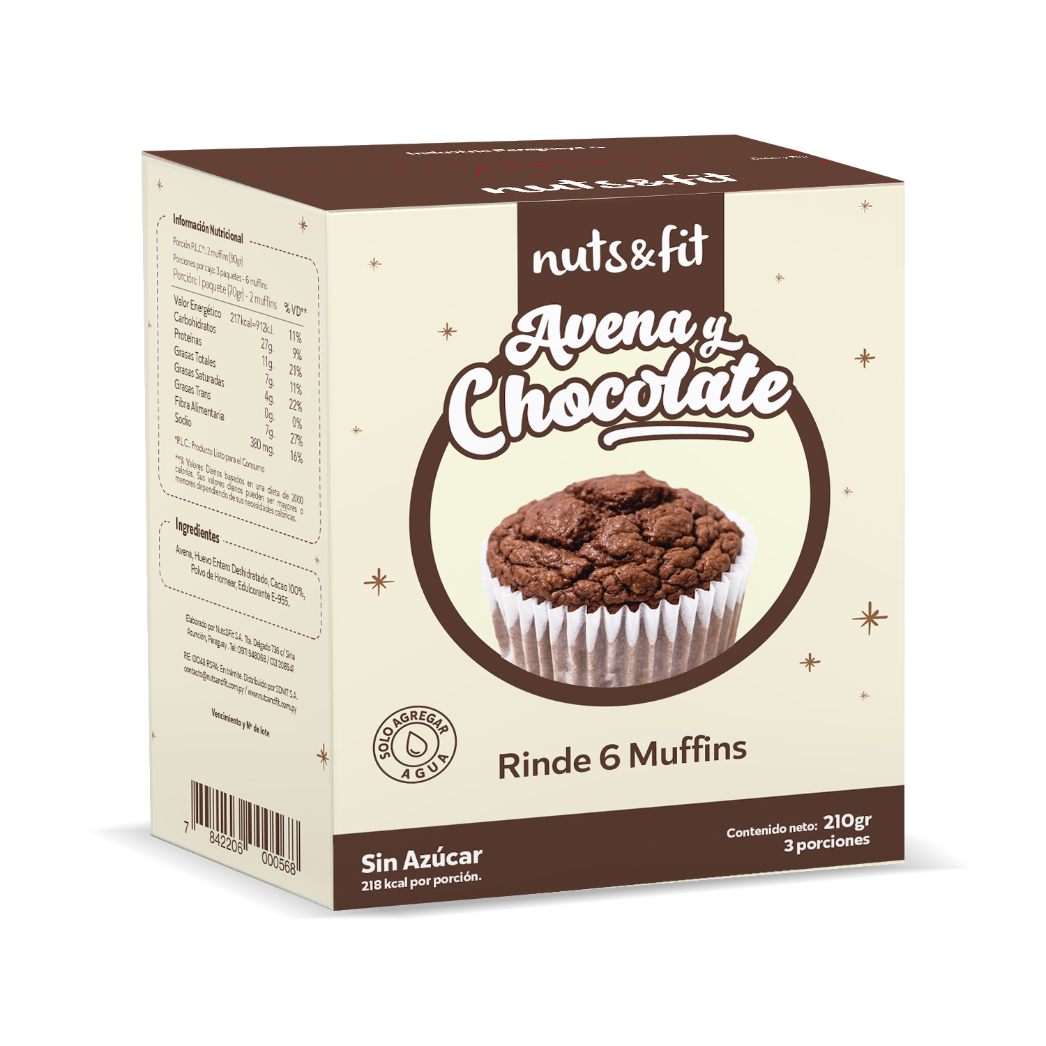 Muffins de Avena y Chocolate