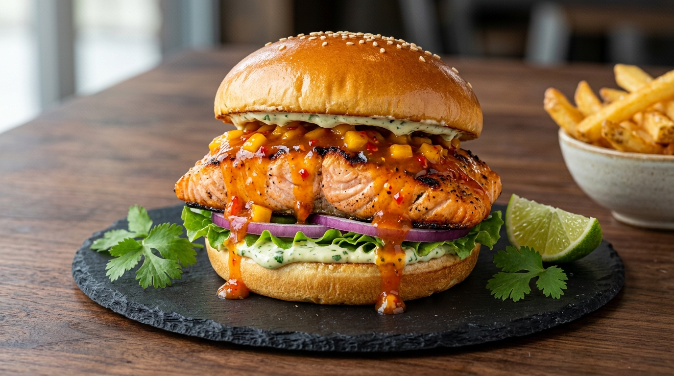 Mango Habanero Salmon Sandwich