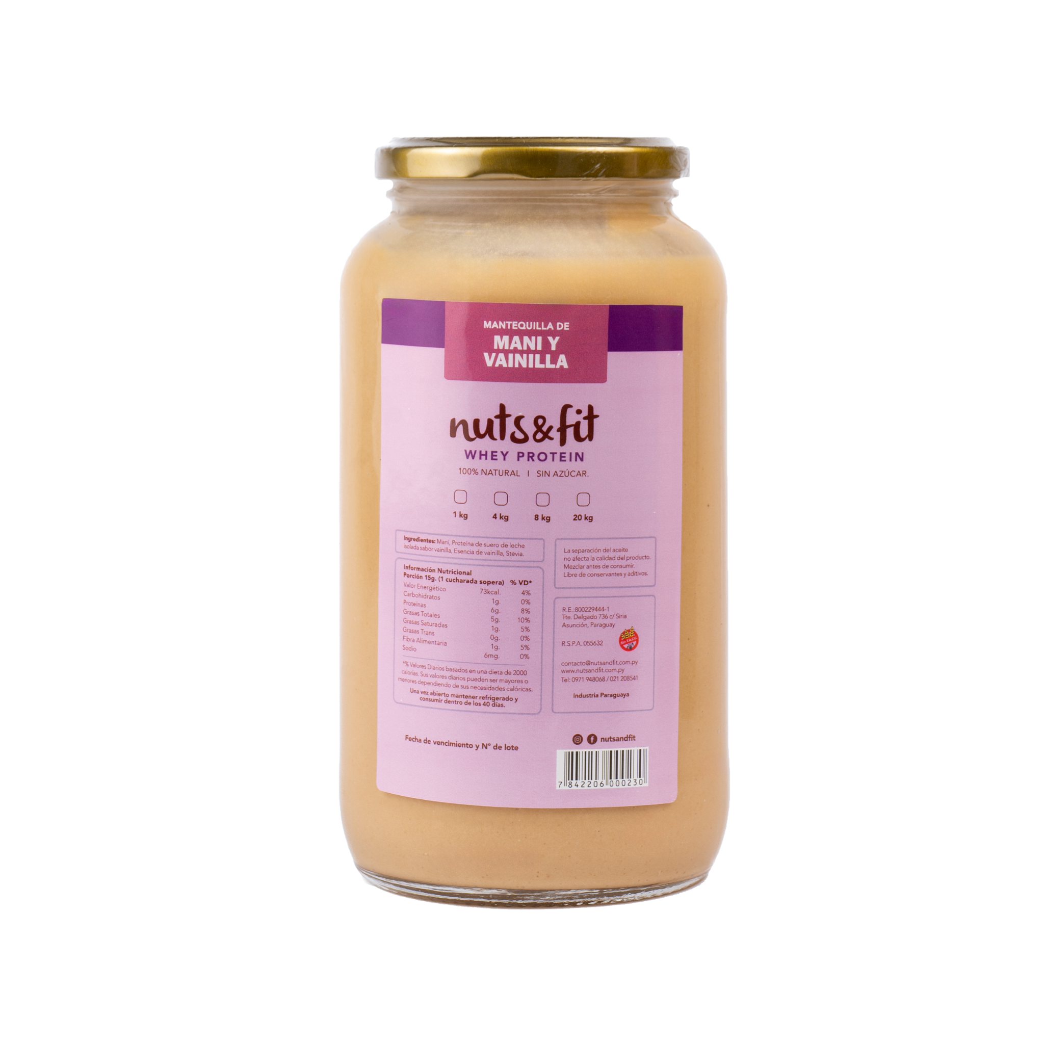 Mantequilla Proteica de Mani y Vainilla